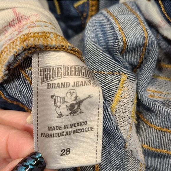 True Religion Low-Rise Boot Cut Medium Wash Distressed Jeans | 28 - Picture 10 of 15